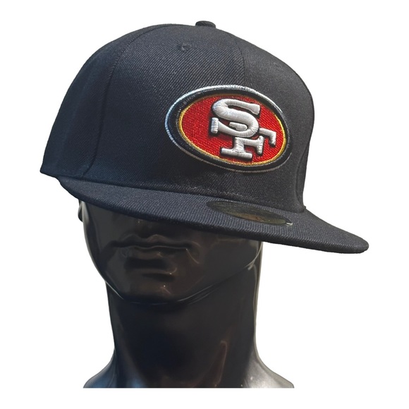 San Francisco 49ers New Era 59Fifty Fitted Cap Black Baseball Hat Classic Logo - Picture 4 of 5